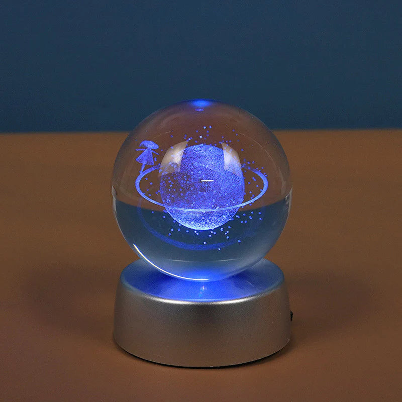 Starry Galaxy Series Crystal Ball Luminous 3D Carved Glass Inside