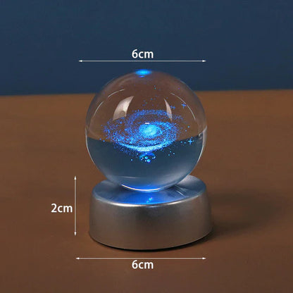 Starry Galaxy Series Crystal Ball Luminous 3D Carved Glass Inside