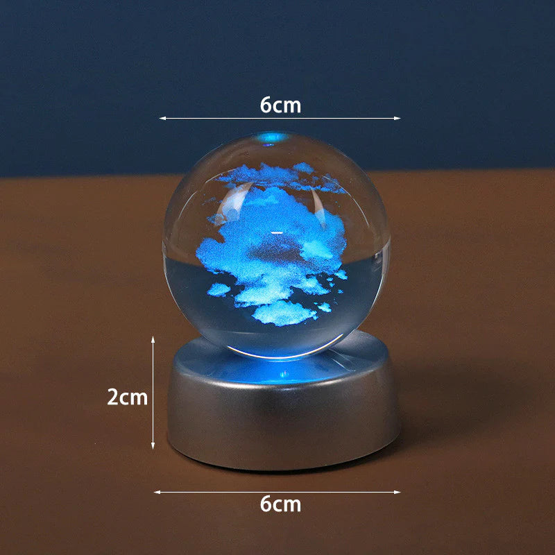 Starry Galaxy Series Crystal Ball Luminous 3D Carved Glass Inside